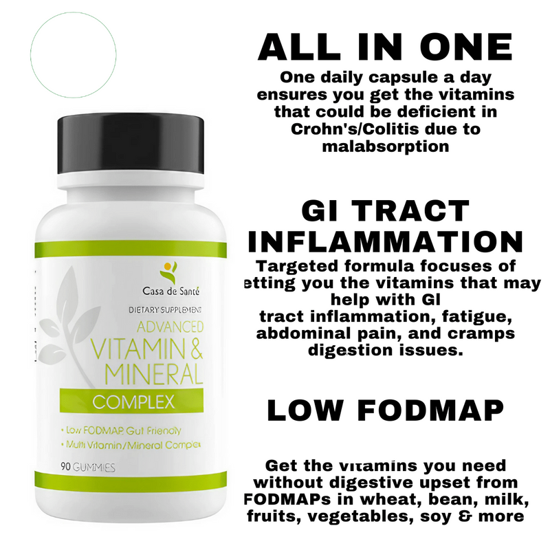 casa de sante Advanced Vitamin & Mineral Complex MD PhD Formulated Gut Friendly Low FODMAP Digestive Support Supplements