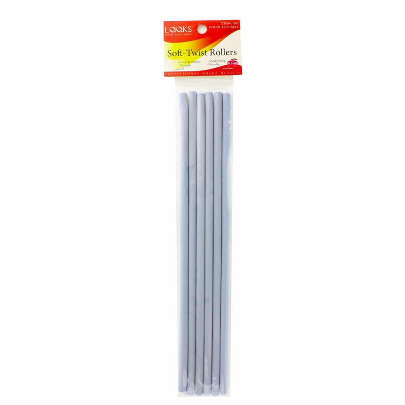 VIP Extensions LQQKS 10" Soft-Twist Roller 6ct. Gray Hair Accessories
