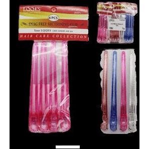 VIP Extensions LQQKS 4.75"/12CM SNAG FREE SECTIONING CLIP ASST Hair Accessories