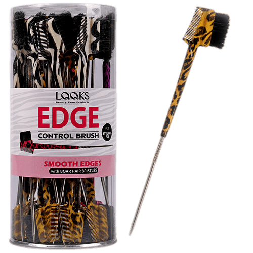 VIP Extensions LQQKS Edge Control Brush Hair Tools Black BRUSH WITH METAL PIN TAIL ANIMAL PRINT