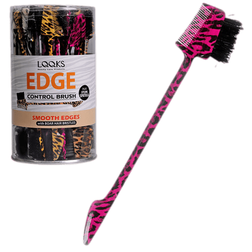 VIP Extensions LQQKS Edge Control Brush Hair Tools Black BRUSH WITH SPATULA ANIMAL PRINT
