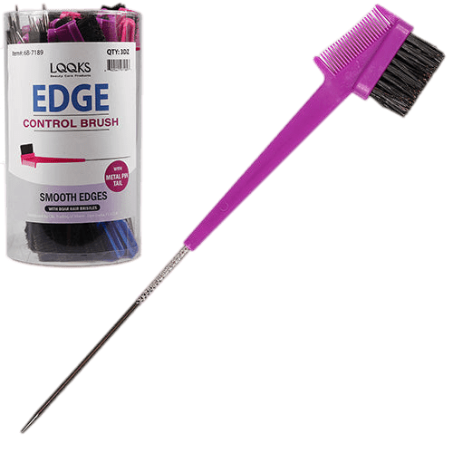 VIP Extensions LQQKS Edge Control Brush Hair Tools Black BRUSH W/ METAL PIN TAIL