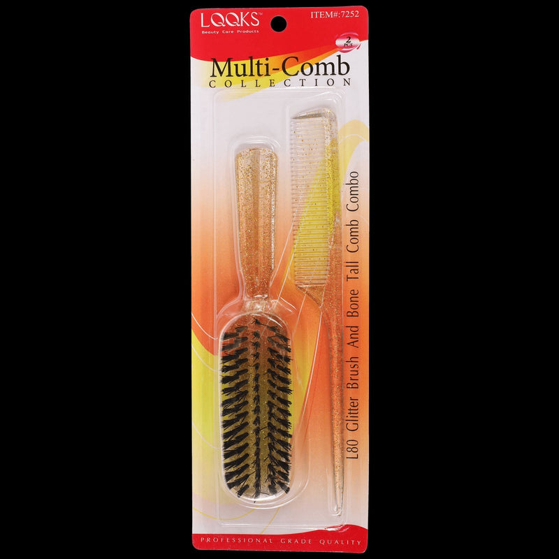 VIP Extensions LQQKS L80 Glitter Brush and Bone Tall Comb Combo 7252 comb
