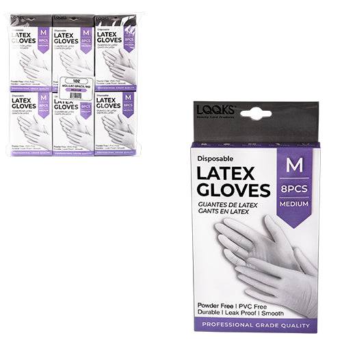 VIP Extensions LQQKS LATEX GLOVE 8PC/PK Salon Supplies