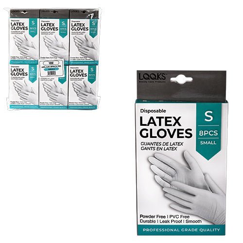 VIP Extensions LQQKS LATEX GLOVE 8PC/PK Salon Supplies