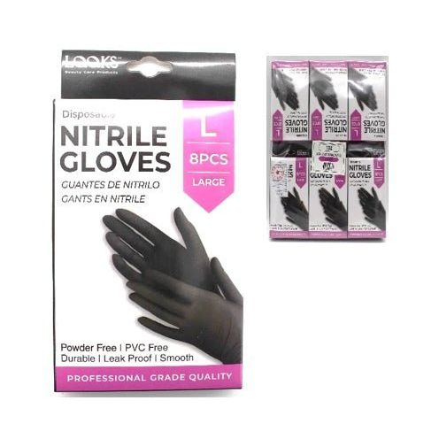 VIP Extensions LQQKS NITRILE GLOVE 8PC/PK Medum Salon Supplies