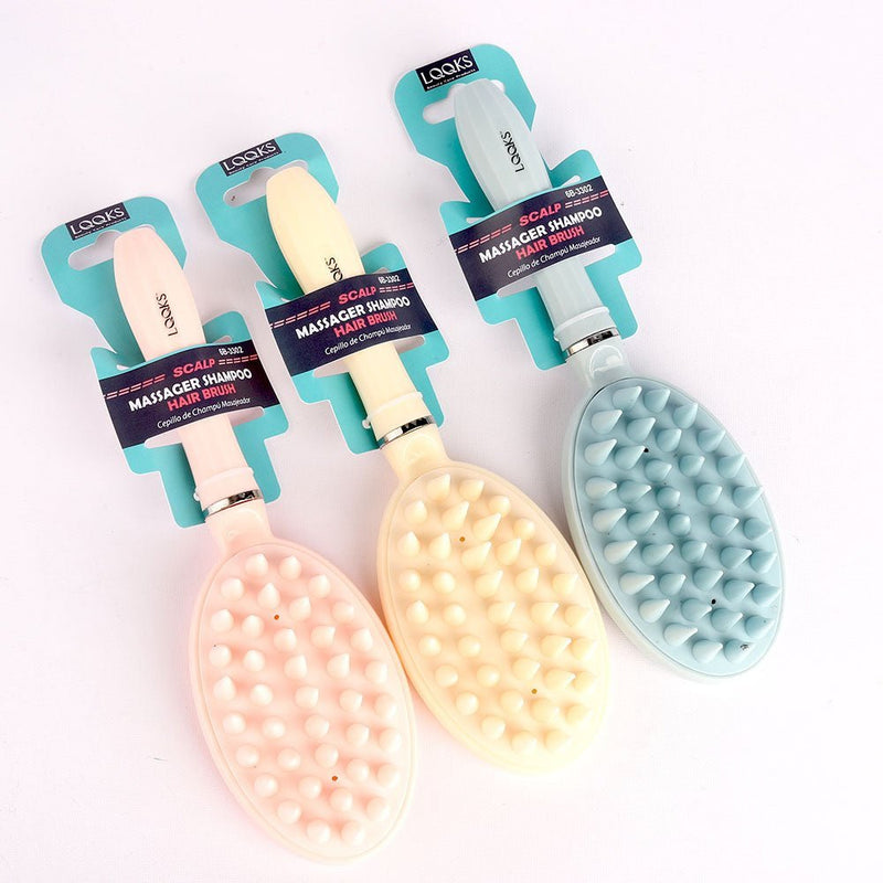 VIP Extensions LQQKS SCALP MASSAGER SHAMPOO BRUSH W/ HANDLE (1pc) Hair Tools