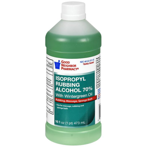 Good Neighbor Pharmacy GNP 70% Isopropyl Alcohol with Wintergreen 16 fl oz (Case of 12) Antiseptics & Cleaning Supplies White Smoke