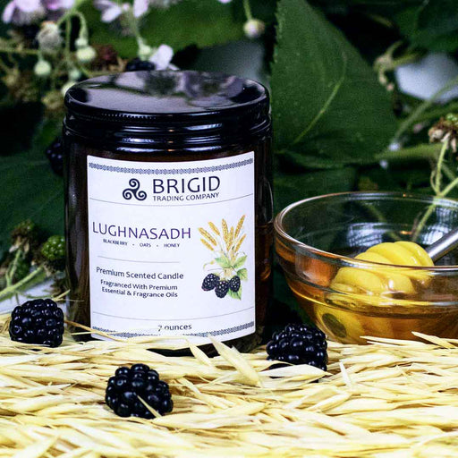 Brigid Trading Company Lughnasadh Soy Wax Candle - Blackberries, Oats, and Honey Premium Scented Candle