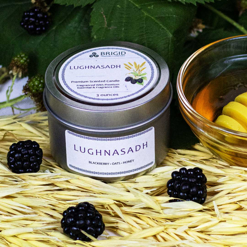 Brigid Trading Company Lughnasadh Soy Wax Candle - Blackberries, Oats, and Honey Premium Scented Candle