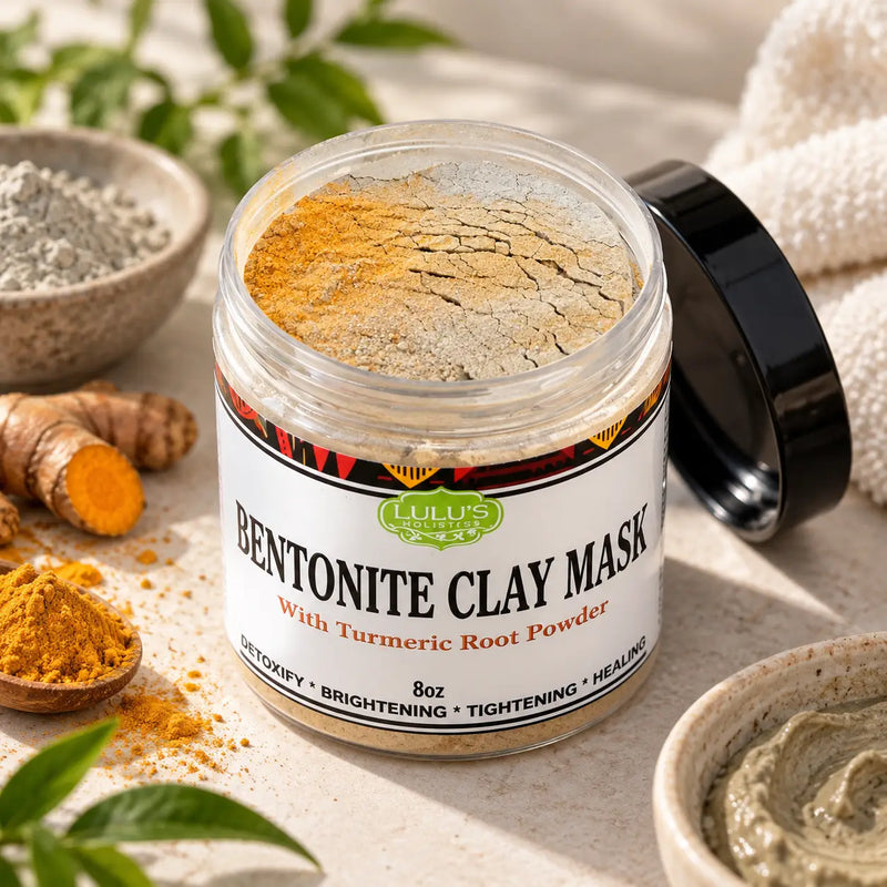 Lulu’s Holistics Lulu's Holistics Turmeric & Bentonite Clay Clarifying Detox Mask (8oz) clay mask Gray 1-Jar,2-Pack,3-Pack