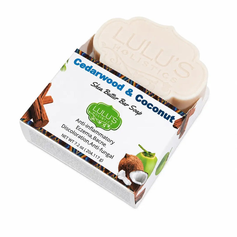 Lulu’s Holistics Turmeric & Lavender Shea Butter Bar Soap – Calming Brightening Cleanse Bar soap White Smoke Cedarwood / 1 Bar