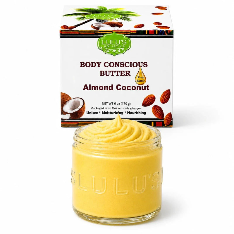 Lulu’s Holistics Rosewater Whipped Body Butter – Hydrating, Skin-Softening Care Lotion & Moisturizer White Smoke Almond / 1-Jar