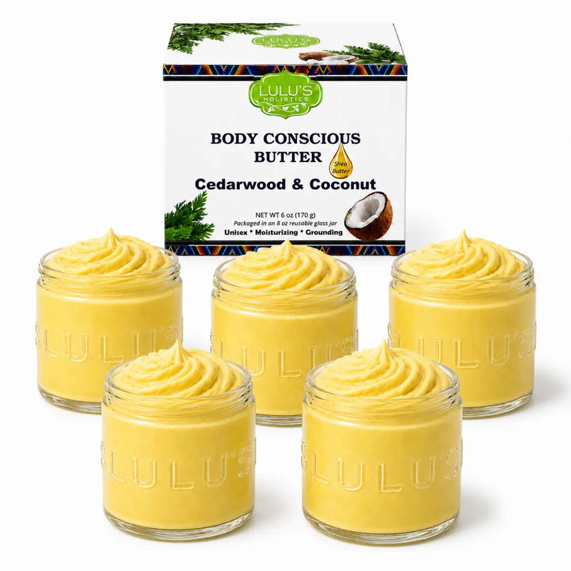 Lulu’s Holistics Tea Tree Whipped Body Butter – Clarifying Moisture & Soft Skin Lotion & Moisturizer White Smoke Cedarwood / 5-Pack