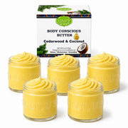Lulu’s Holistics 100% Raw African Unrefined Yellow Shea Butter – Pure, Natural Moisture Lotion & Moisturizer White Smoke Cedarwood / 5-Pack