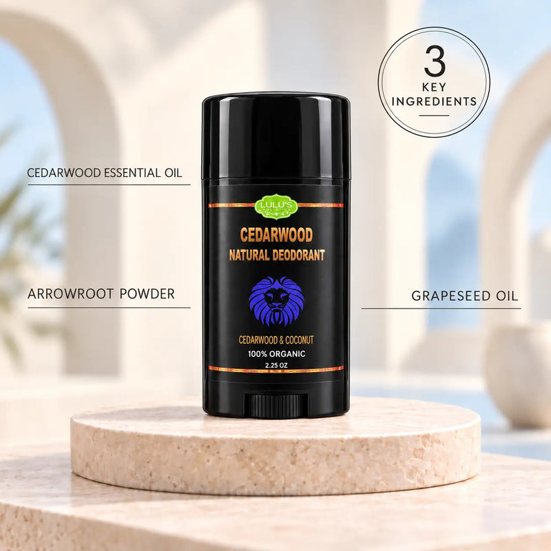 Lulu’s Holistics Cedarwood Coconut Deodorant – Natural Odor Protection Deodorant Seashell 1 (2.65oz tube),2 (2.65oz tubes),3 (2.65oz tubes),4 (2.65oz tubes)