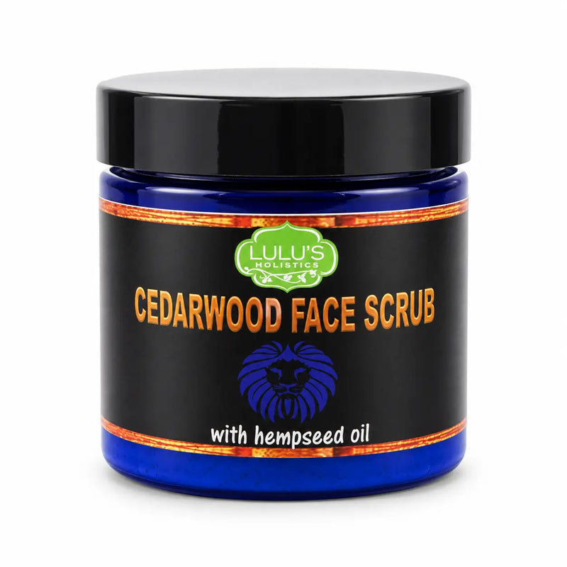 Lulu’s Holistics Lulu's Holistics Cedarwood & Hemp Seed Exfoliating Face Scrub (4oz) facial scrub Dark Slate Gray 1-Jar,2-Pack,3-Pack