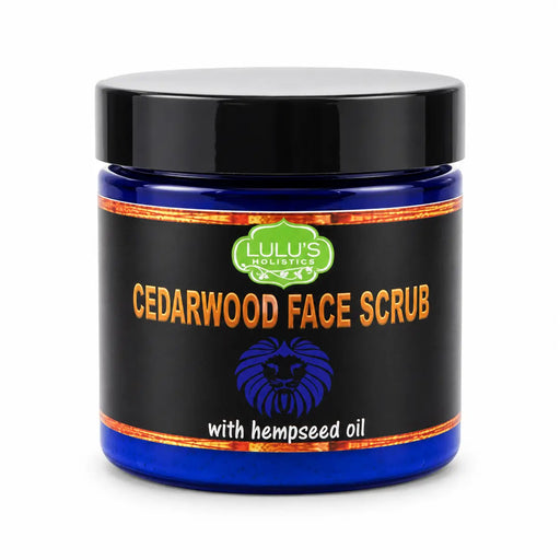 Lulu’s Holistics Lulu's Holistics Cedarwood & Hemp Seed Exfoliating Face Scrub (4oz) facial scrub Dark Slate Gray 1-Jar,2-Pack,3-Pack