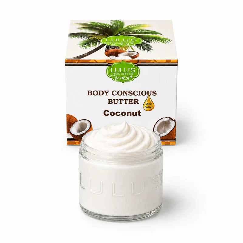 Lulu’s Holistics Unrefined Unscented Whipped Body Butter – Pure, Balanced Moisture Lotion & Moisturizer White Smoke Coconut / 1-Jar