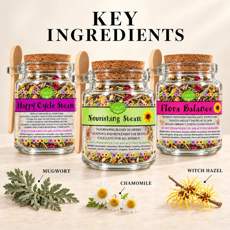 Lulu’s Holistics Yoni Steam Bundle Collection – 3 Herbal Blends body care Antique White