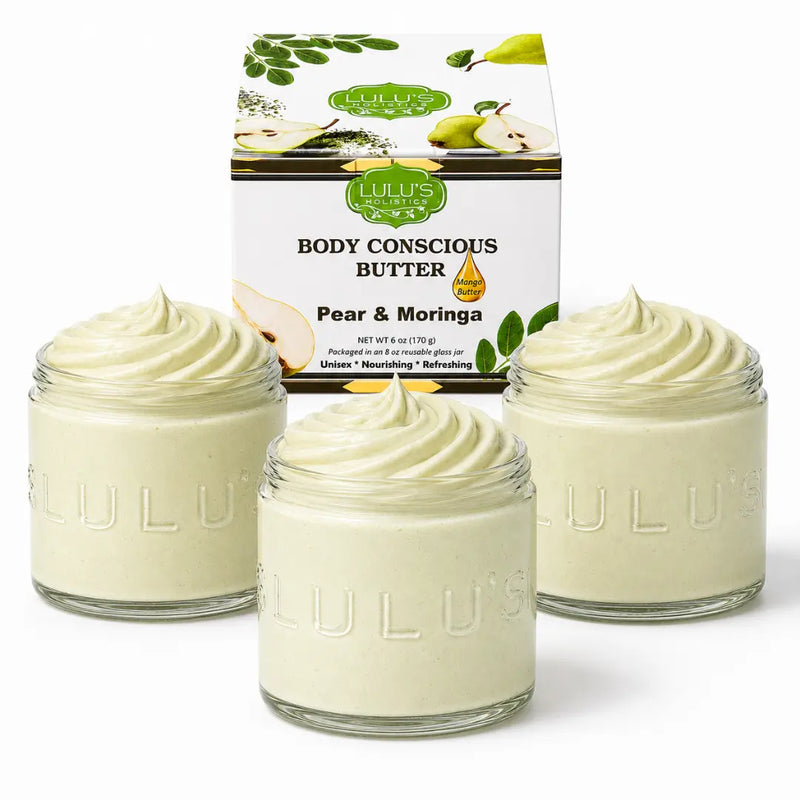 Lulu’s Holistics Orange Vitamin C Whipped Mango Body Butter – Non-Greasy, Radiant Skin Lotion & Moisturizer White Smoke Pear / 3-Pack