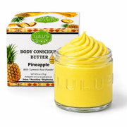 Lulu’s Holistics Rosewater Whipped Body Butter – Hydrating, Skin-Softening Care Lotion & Moisturizer White Smoke Pineapple / 1-Jar