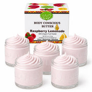Lulu’s Holistics Raspberry Lemonade Whipped Body Butter – Nourishing, Skin-Softening Care Lotion & Moisturizer White Smoke Raspberry / 5-Pack