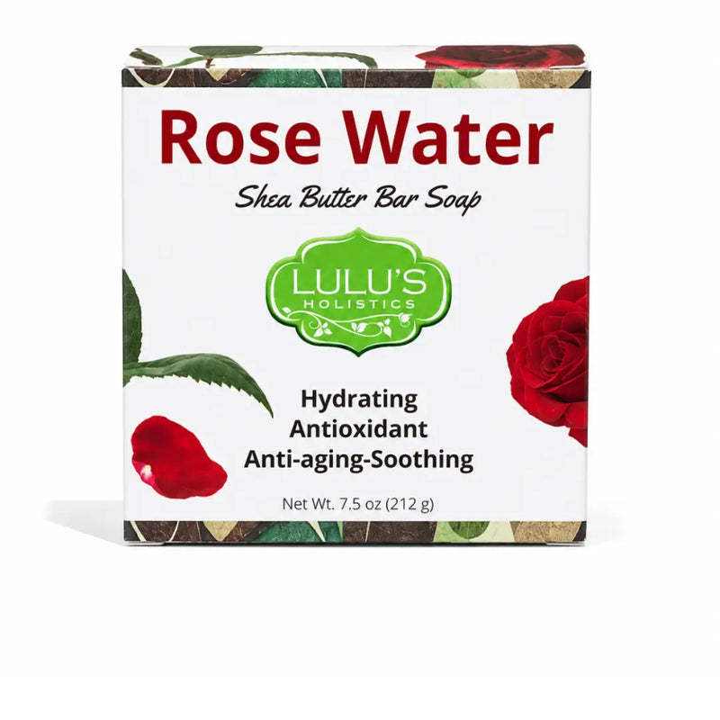 Lulu’s Holistics Rose Water Shea Butter Bar Soap – Hydrating Cleanse Bar soap White Smoke Pomegranate / 1 Bar