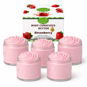 Lulu’s Holistics Lavender Glowing Whipped Body Butter with Raw African Yellow Shea Base Lotion & Moisturizer White Smoke Strawberry / 5-Pack