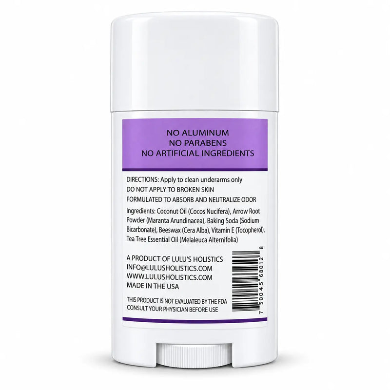 Lulu’s Holistics Tea Tree & Lavender Deodorant – Natural Odor Protection Deodorant Lavender 1 (2.65oz tube),2 (2.65oz tubes),3 (2.65oz tubes),4 (2.65oz tubes)