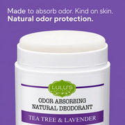 Lulu’s Holistics Tea Tree & Lavender Deodorant – Natural Odor Protection Deodorant Lavender 1 (2.65oz tube),2 (2.65oz tubes),3 (2.65oz tubes),4 (2.65oz tubes)