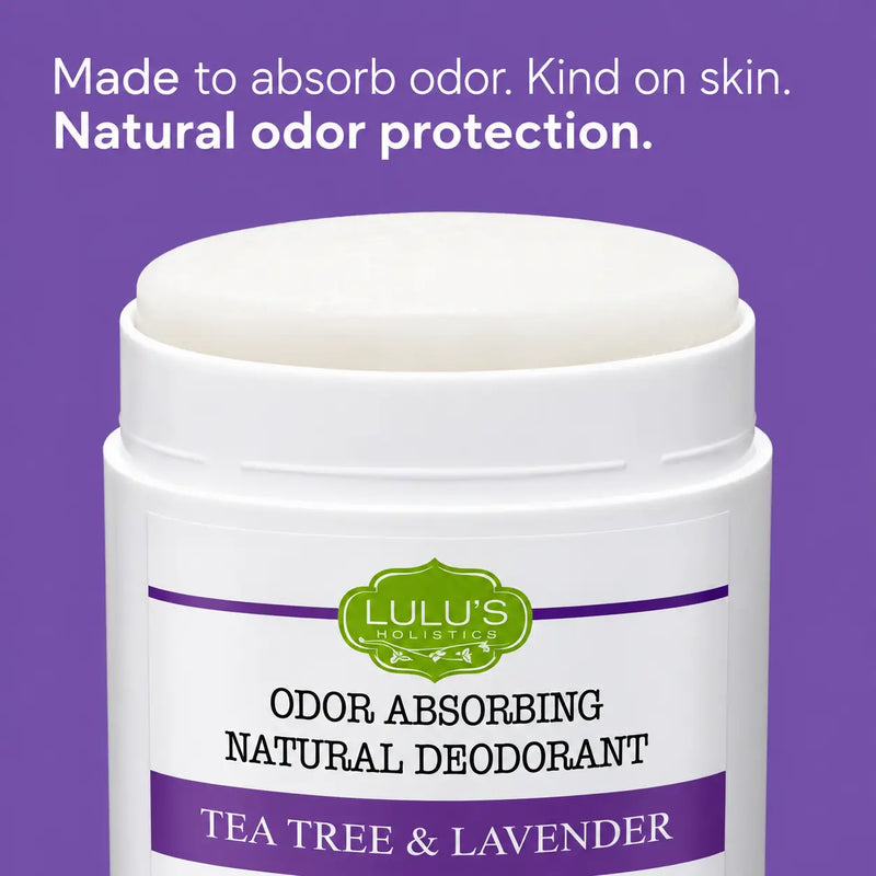Lulu’s Holistics Tea Tree & Lavender Deodorant – Natural Odor Protection Deodorant Lavender 1 (2.65oz tube),2 (2.65oz tubes),3 (2.65oz tubes),4 (2.65oz tubes)