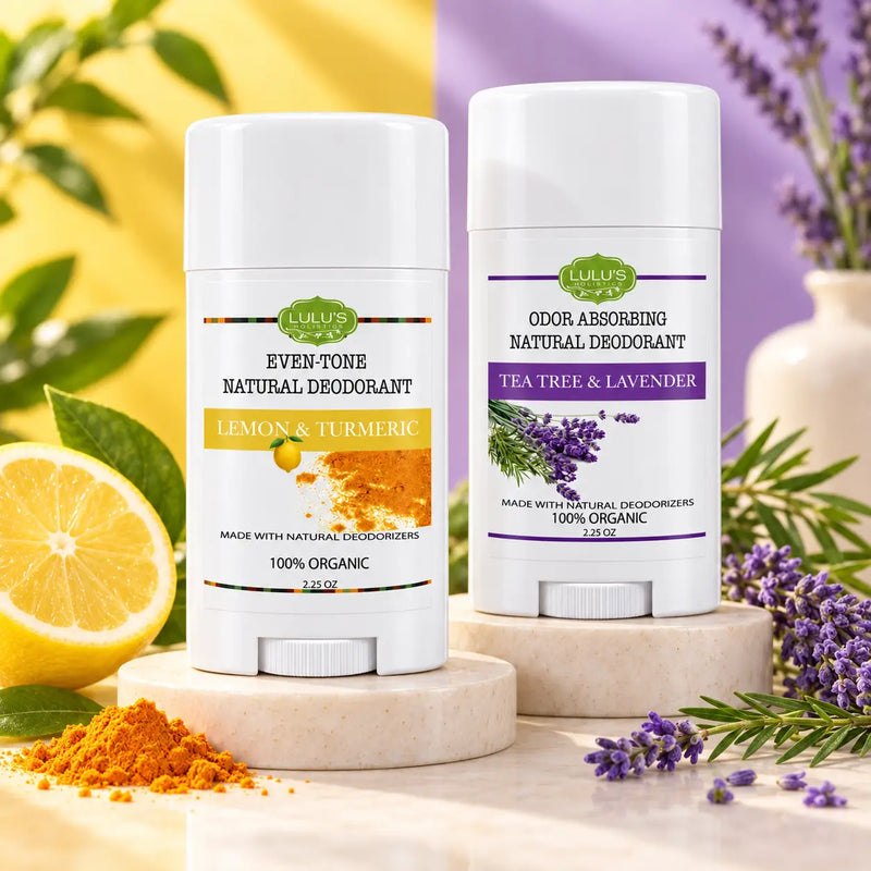 Lulu’s Holistics Underarm Care Deodorant Duo – Lemon Turmeric & Tea Tree Deodorant Lavender