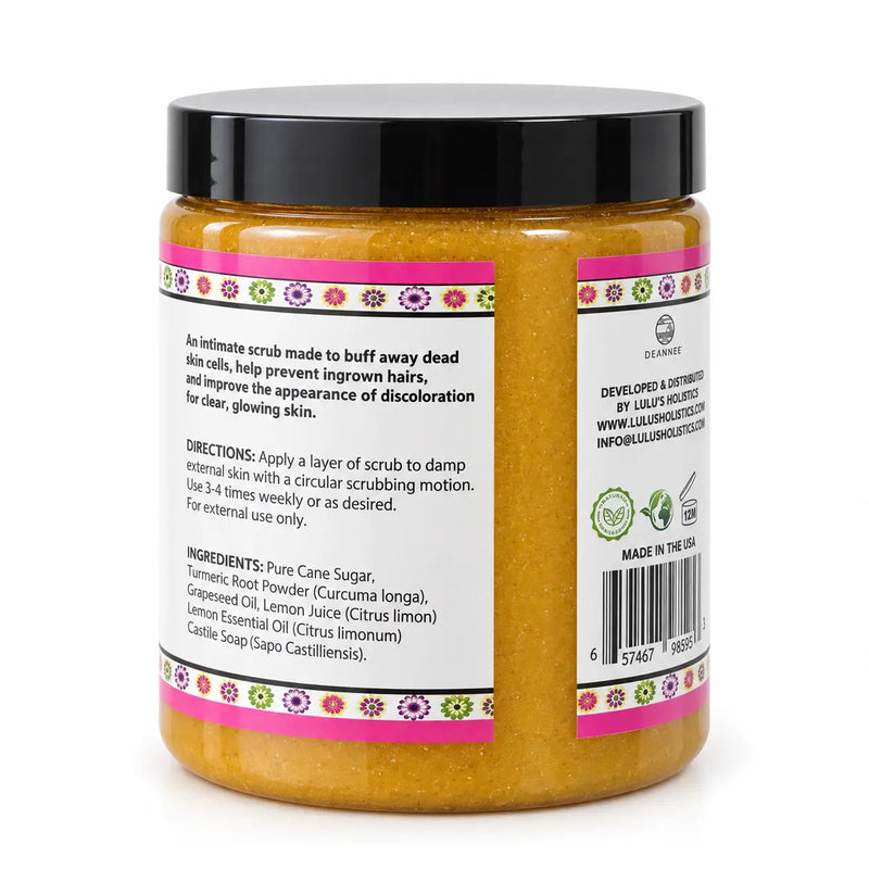 Lulu’s Holistics Yoni Brightening Body Scrub – Exfoliating Cleanse body care Gray 8 oz / 1 jar,8 oz / 2 jars,8 oz / 3 jars,8 oz / 4 jars,19 oz / 1 jar,19 oz / 2 jars,19 oz / 3 jars,19 oz / 4 jars