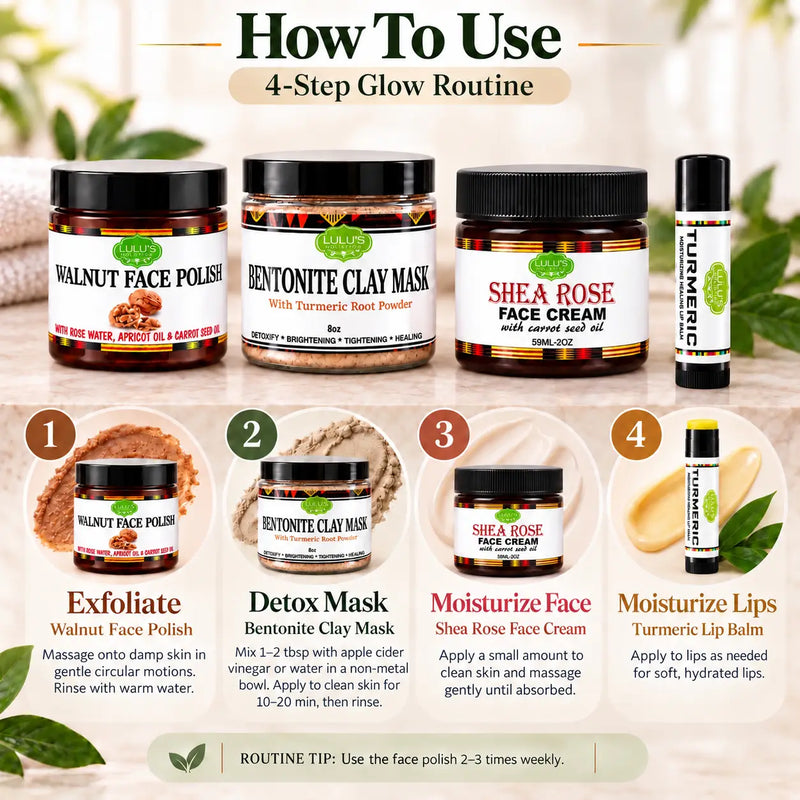 Lulu’s Holistics Lulu's Holistics Ultimate Skin Detox & Glow Routine Complete 4-Piece Set skincare bundle Seashell