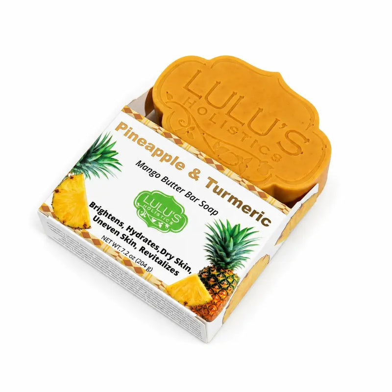 Lulu’s Holistics Unscented Turmeric Shea Butter Bar Soap – Gentle Brightening Cleanse Bar soap White Smoke Pineapple / 1 Bar