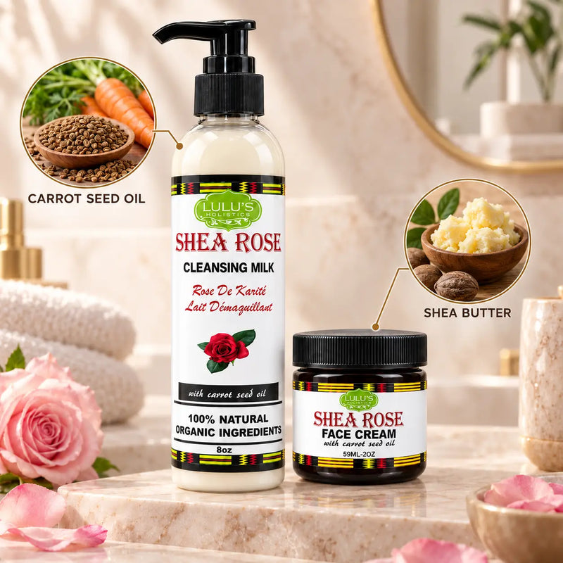 Lulu’s Holistics Cleanse & Hydrate Skin Duo – Rose Cleansing Milk & Face Cream Facial Cleanser Tan