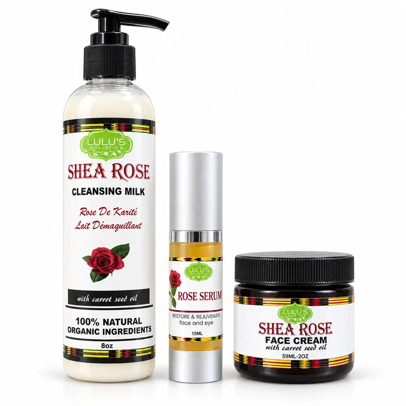 Lulu’s Holistics Rose Radiance Skin Trio – Cleanse, Hydrate & Brighten Facial Cleanser White Smoke