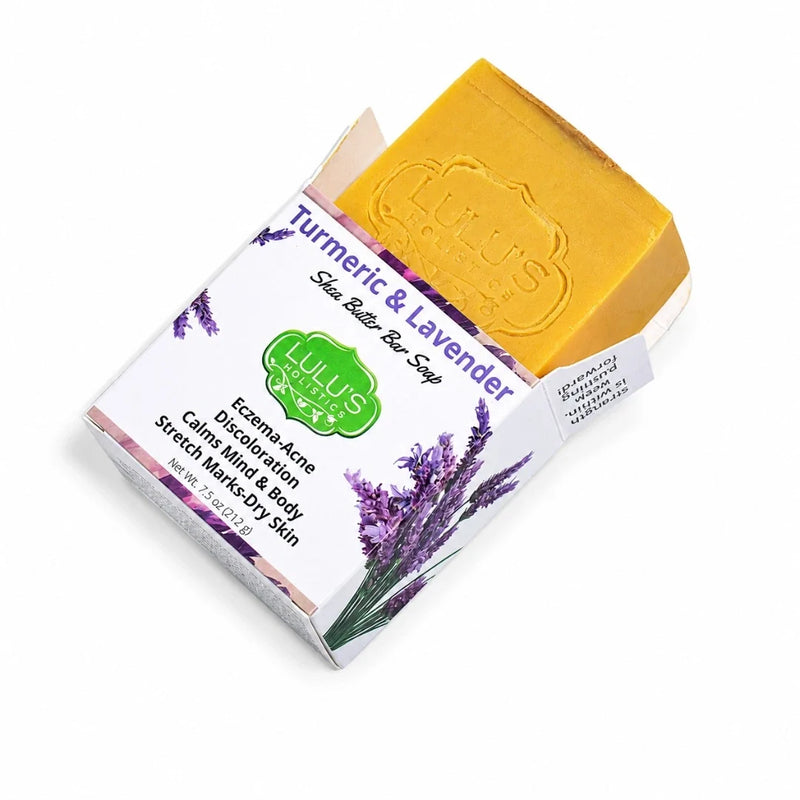 Lulu’s Holistics Pomegranate Mango Turmeric Kojic Shea Butter Bar Soap – Brightening Cleanse Bar soap White Smoke Lavender / 1 Bar