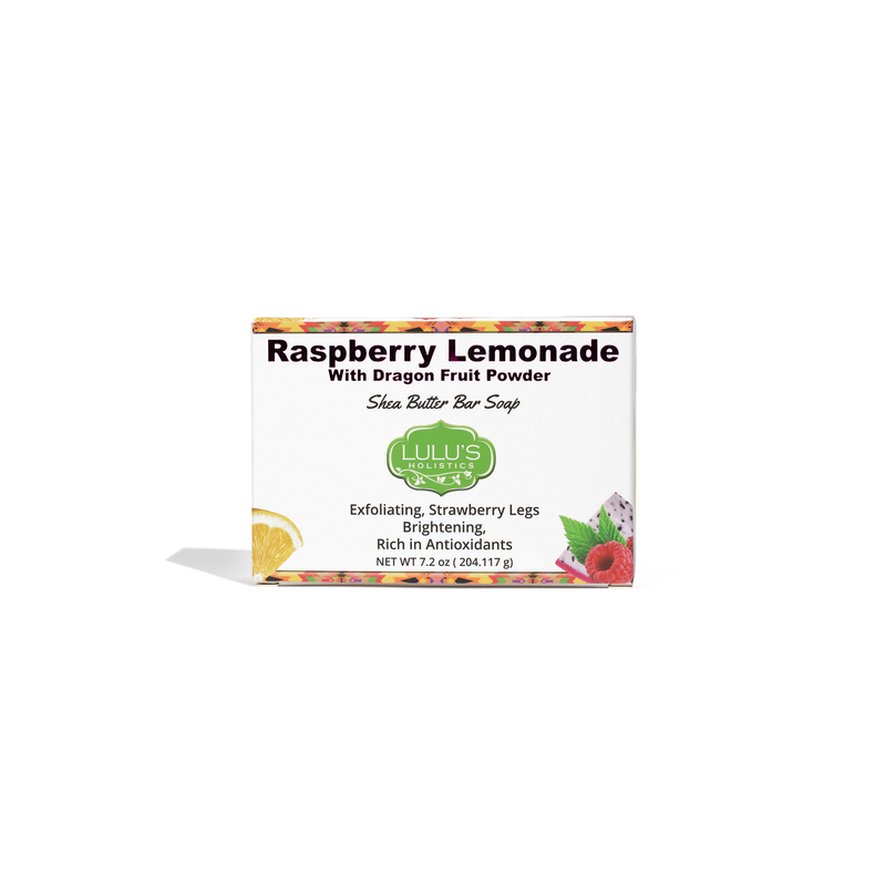 Lulu’s Holistics Raspberry Lemonade Shea Butter Bar Soap with Dragon Fruit Powder – Smooth & Even Skin Bar soap