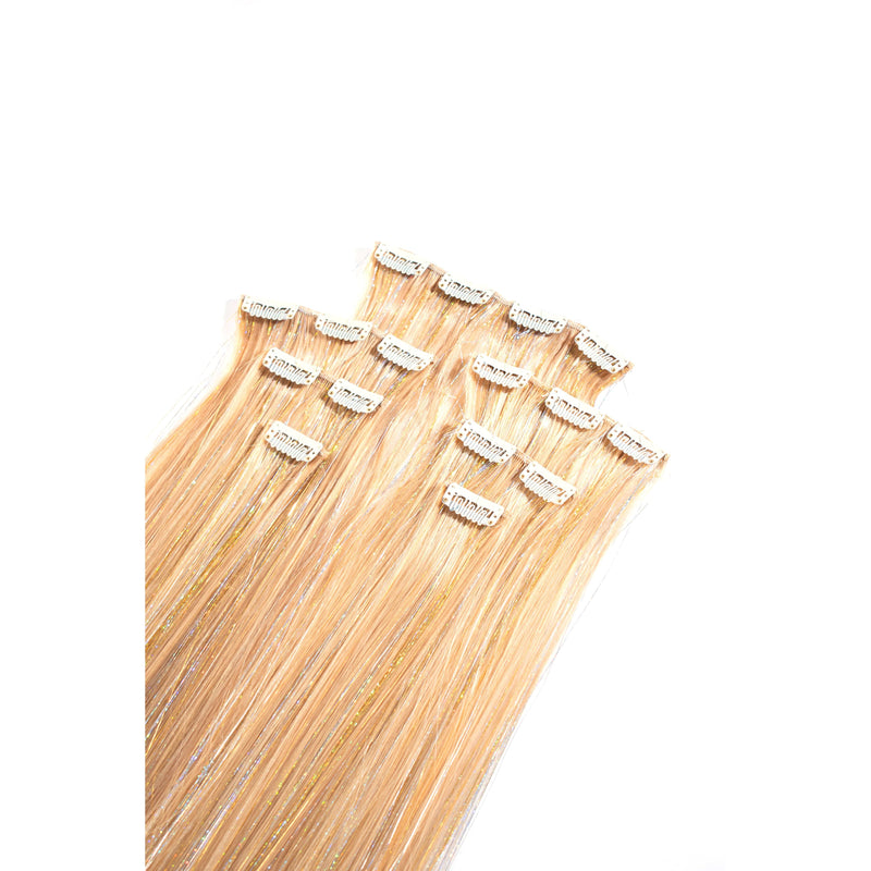Lunautics Blonde Bombshell - 22 In Luxe Synthetic 7 Pc Full Clip-In Extension Set with Tinsel Clip-In Extensions