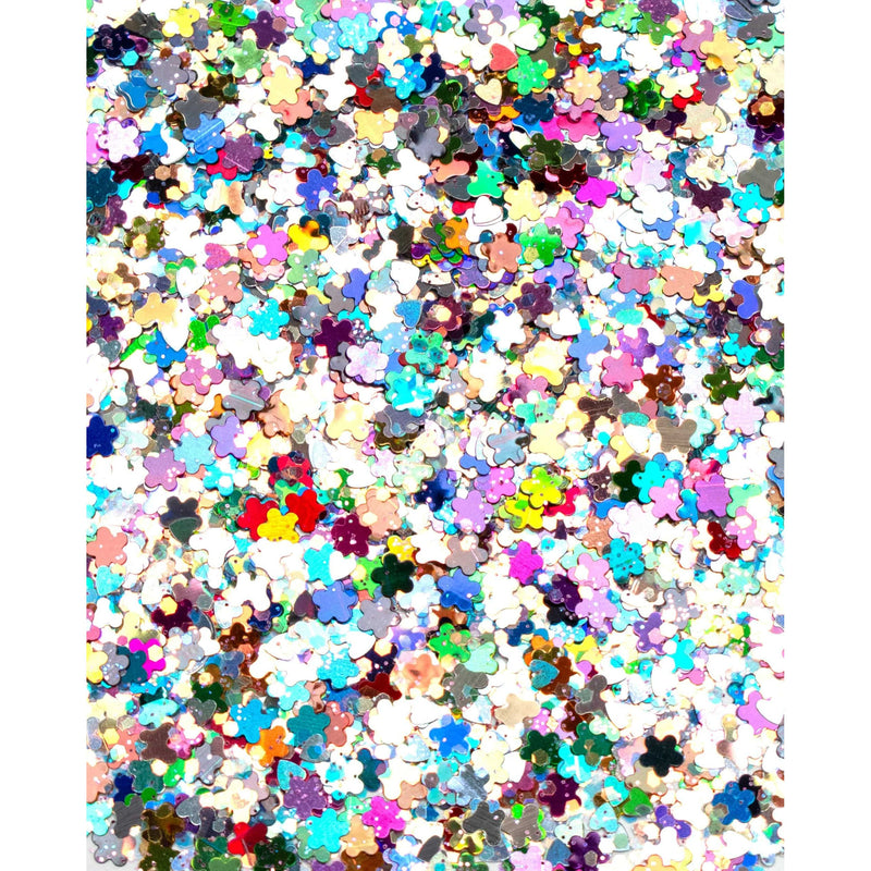 Lunautics Rave Day Rainbow - Metallic Rainbow Chunky Glitter with Flowers Butterflies and Hearts Chunky Glitter
