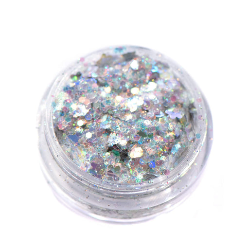 Lunautics Social Butterfly - Holographic Silver Glitter with Butterflies Chunky Glitter