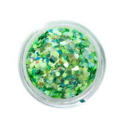 Lunautics Spring Fling - Chunky Green Glitter Mix with Glow-in-the-Dark Stars Chunky Glitter