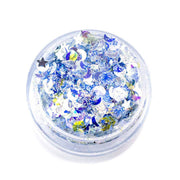 Lunautics Zenon - Chunky Purple Glitter with Glow-in-Dark Stars and Silver Moons Chunky Glitter