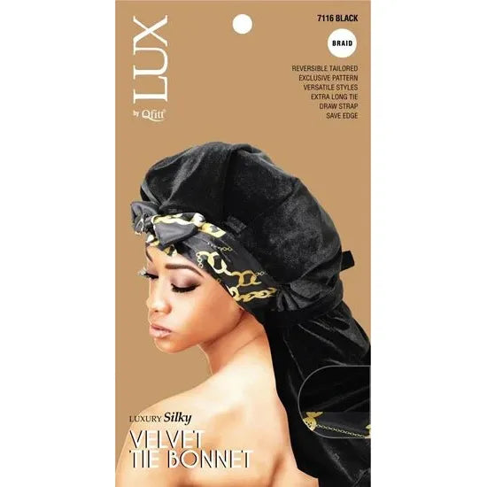 VIP Extensions Lux by Qfitt Luxury Silky Velvet Tie Bonnet - Braid Hair Accessories