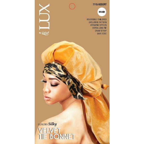 VIP Extensions Lux by Qfitt Velvet Tie Bonnet (Braid) 7115 Bonnets