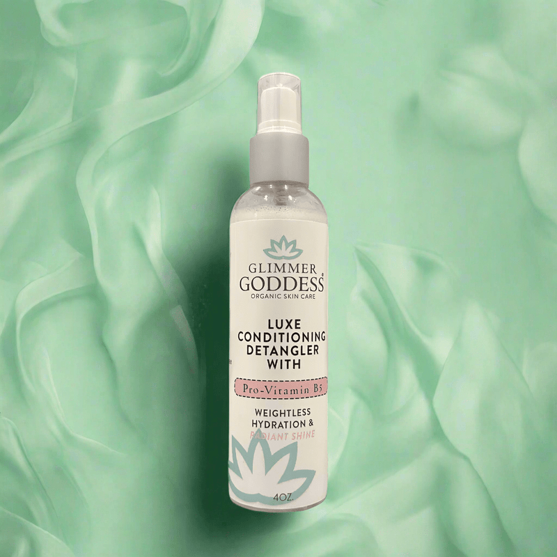 Glimmer Goddess® Organic Skin Care Luxe Conditioning Detangler with Pro-Vitamin B5 – Weightless Hydration & Radiant Shine Hair Care