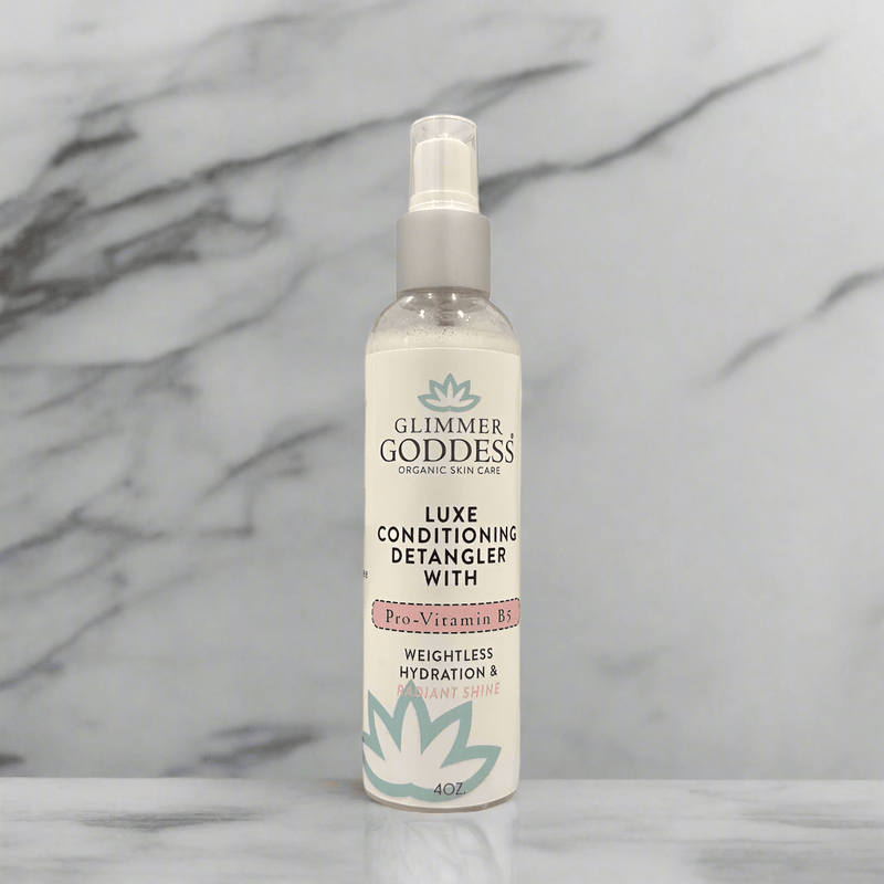 Glimmer Goddess® Organic Skin Care Luxe Conditioning Detangler with Pro-Vitamin B5 – Weightless Hydration & Radiant Shine Hair Care