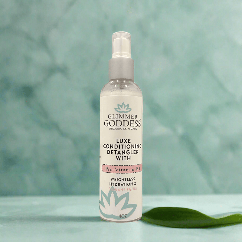 Glimmer Goddess® Organic Skin Care Luxe Conditioning Detangler with Pro-Vitamin B5 – Weightless Hydration & Radiant Shine Hair Care